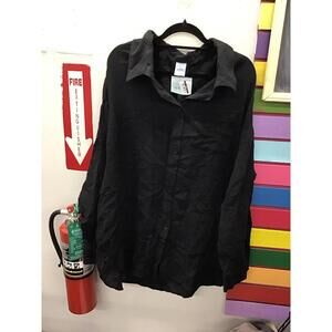 Shade & shore large woven beach swim cover up button down black new HSN